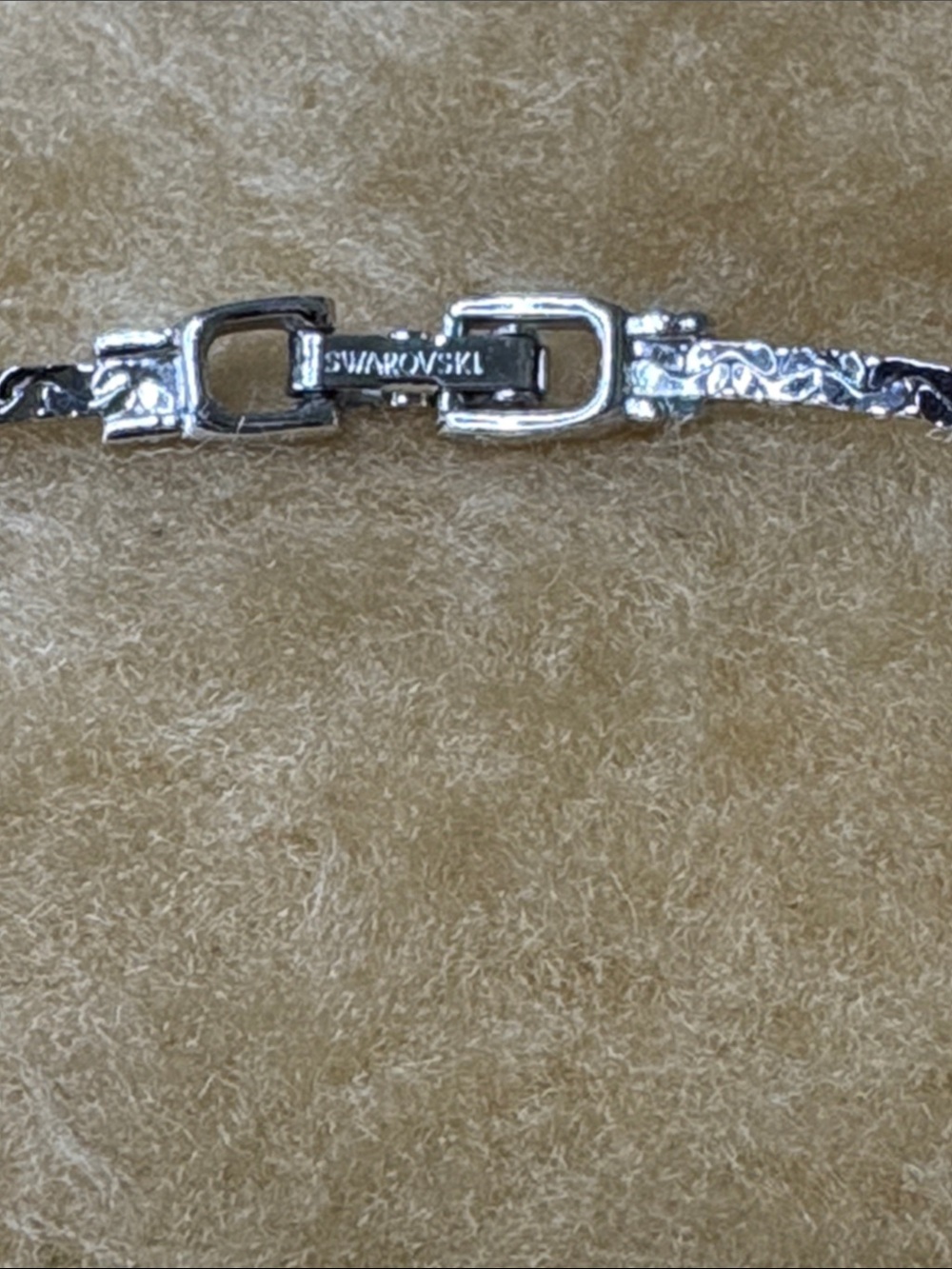 Swarovski Silver Pave Curved Bar Crystal Necklace - Picture 2 of 6
